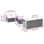 vidaXL Set mobilier grădină cu perne, 6 piese, gri, poliratan