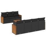 vidaXL Set mobilier de grădină cu perne, 8 piese, negru, poliratan vidaXL Set mobilier de grădină cu perne, 8 piese, negru, poliratan