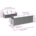vidaXL Set mobilier de grădină cu perne, 8 piese, negru, poliratan vidaXL Set mobilier de grădină cu perne, 8 piese, negru, poliratan