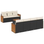 vidaXL Set mobilier de grădină cu perne, 8 piese, negru, poliratan vidaXL Set mobilier de grădină cu perne, 8 piese, negru, poliratan