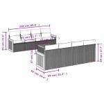 vidaXL Set mobilier de grădină cu perne, 9 piese, negru, poliratan