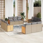vidaXL Set canapele de grădină cu perne, 12 piese, bej, poliratan vidaXL Set canapele de grădină cu perne, 12 piese, bej, poliratan