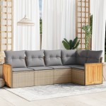 vidaXL Set canapele de grădină cu perne, 5 piese, bej, poliratan vidaXL Set canapele de grădină cu perne, 5 piese, bej, poliratan
