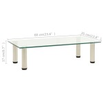 vidaXL Suport TV, transparent, 60 x 35 x 17 cm, sticlă securizată