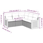 vidaXL Set canapele de grădină cu perne, 5 piese, bej, poliratan