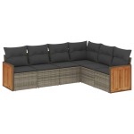 vidaXL Set mobilier grădină cu perne, 6 piese, gri, poliratan vidaXL Set mobilier grădină cu perne, 6 piese, gri, poliratan