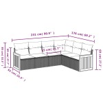 vidaXL Set mobilier grădină cu perne, 6 piese, gri, poliratan vidaXL Set mobilier grădină cu perne, 6 piese, gri, poliratan