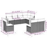 vidaXL Set mobilier de grădină cu perne, 8 piese, negru, poliratan