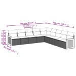 vidaXL Set mobilier de grădină cu perne, 9 piese, negru, poliratan
