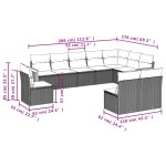 vidaXL Set canapele de grădină cu perne, 10 piese, bej, poliratan