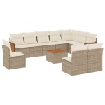 vidaXL Set canapele de grădină cu perne, 11 piese, bej, poliratan