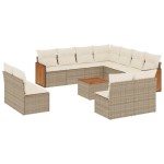 vidaXL Set canapele de grădină cu perne, 12 piese, bej, poliratan vidaXL Set canapele de grădină cu perne, 12 piese, bej, poliratan