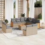 vidaXL Set canapele de grădină cu perne, 12 piese, bej, poliratan vidaXL Set canapele de grădină cu perne, 12 piese, bej, poliratan