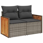 vidaXL Set canapea de grădină cu perne, 12 piese, gri, poliratan vidaXL Set canapea de grădină cu perne, 12 piese, gri, poliratan