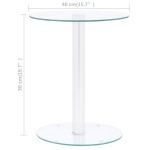 vidaXL Măsuță de cafea, transparent, 40 cm, sticlă securizată