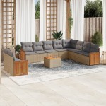 vidaXL Set canapele de grădină cu perne, 11 piese, bej, poliratan vidaXL Set canapele de grădină cu perne, 11 piese, bej, poliratan