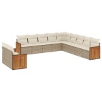 vidaXL Set canapele de grădină cu perne, 11 piese, bej, poliratan vidaXL Set canapele de grădină cu perne, 11 piese, bej, poliratan