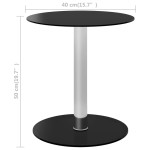 vidaXL Masă de cafea, negru, 40 cm, sticlă securizată