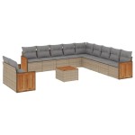 vidaXL Set canapele de grădină cu perne, 12 piese, bej, poliratan vidaXL Set canapele de grădină cu perne, 12 piese, bej, poliratan