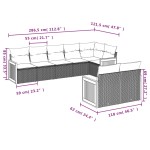 vidaXL Set mobilier de grădină cu perne, 8 piese, negru, poliratan