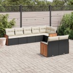 vidaXL Set mobilier de grădină cu perne, 8 piese, negru, poliratan vidaXL Set mobilier de grădină cu perne, 8 piese, negru, poliratan
