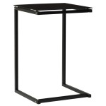 vidaXL Masă laterală, negru, 40x40x60 cm, sticlă securizată vidaXL Masă laterală, negru, 40x40x60 cm, sticlă securizată
