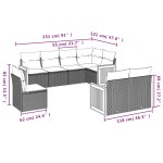 vidaXL Set mobilier de grădină cu perne, 8 piese, negru, poliratan vidaXL Set mobilier de grădină cu perne, 8 piese, negru, poliratan