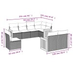 vidaXL Set mobilier de grădină cu perne, 8 piese, negru, poliratan vidaXL Set mobilier de grădină cu perne, 8 piese, negru, poliratan