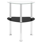 vidaXL Masă laterală 2 niveluri transparent/negru 38x38x50 cm sticlă vidaXL Masă laterală 2 niveluri transparent/negru 38x38x50 cm sticlă