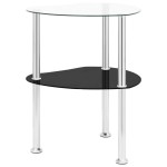 vidaXL Masă laterală 2 niveluri transparent/negru 38x38x50 cm sticlă vidaXL Masă laterală 2 niveluri transparent/negru 38x38x50 cm sticlă