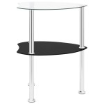 vidaXL Masă laterală 2 niveluri transparent/negru 38x38x50 cm sticlă vidaXL Masă laterală 2 niveluri transparent/negru 38x38x50 cm sticlă