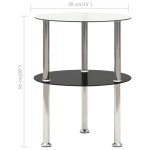 vidaXL Masă laterală 2 niv. transparent/negru 38 cm sticlă securizată vidaXL Masă laterală 2 niv. transparent/negru 38 cm sticlă securizată