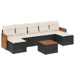 vidaXL Set mobilier de grădină cu perne, 8 piese, negru, poliratan vidaXL Set mobilier de grădină cu perne, 8 piese, negru, poliratan