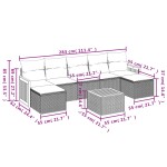 vidaXL Set mobilier de grădină cu perne, 8 piese, negru, poliratan vidaXL Set mobilier de grădină cu perne, 8 piese, negru, poliratan