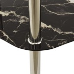 vidaXL Masă laterală 2niv. transparent/negru marmură 38x38x50cm sticlă vidaXL Masă laterală 2niv. transparent/negru marmură 38x38x50cm sticlă