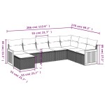 vidaXL Set mobilier de grădină cu perne, 8 piese, negru, poliratan vidaXL Set mobilier de grădină cu perne, 8 piese, negru, poliratan