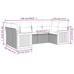 vidaXL Set mobilier grădină cu perne, 6 piese, gri, poliratan