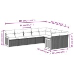 vidaXL Set mobilier de grădină cu perne, 9 piese, negru, poliratan