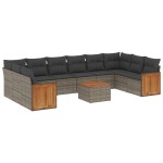 vidaXL Set canapele de grădină cu perne, 11 piese, gri, poliratan vidaXL Set canapele de grădină cu perne, 11 piese, gri, poliratan