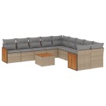 vidaXL Set canapele de grădină cu perne, 11 piese, bej, poliratan vidaXL Set canapele de grădină cu perne, 11 piese, bej, poliratan