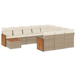 vidaXL Set canapele de grădină cu perne, 11 piese, bej, poliratan vidaXL Set canapele de grădină cu perne, 11 piese, bej, poliratan