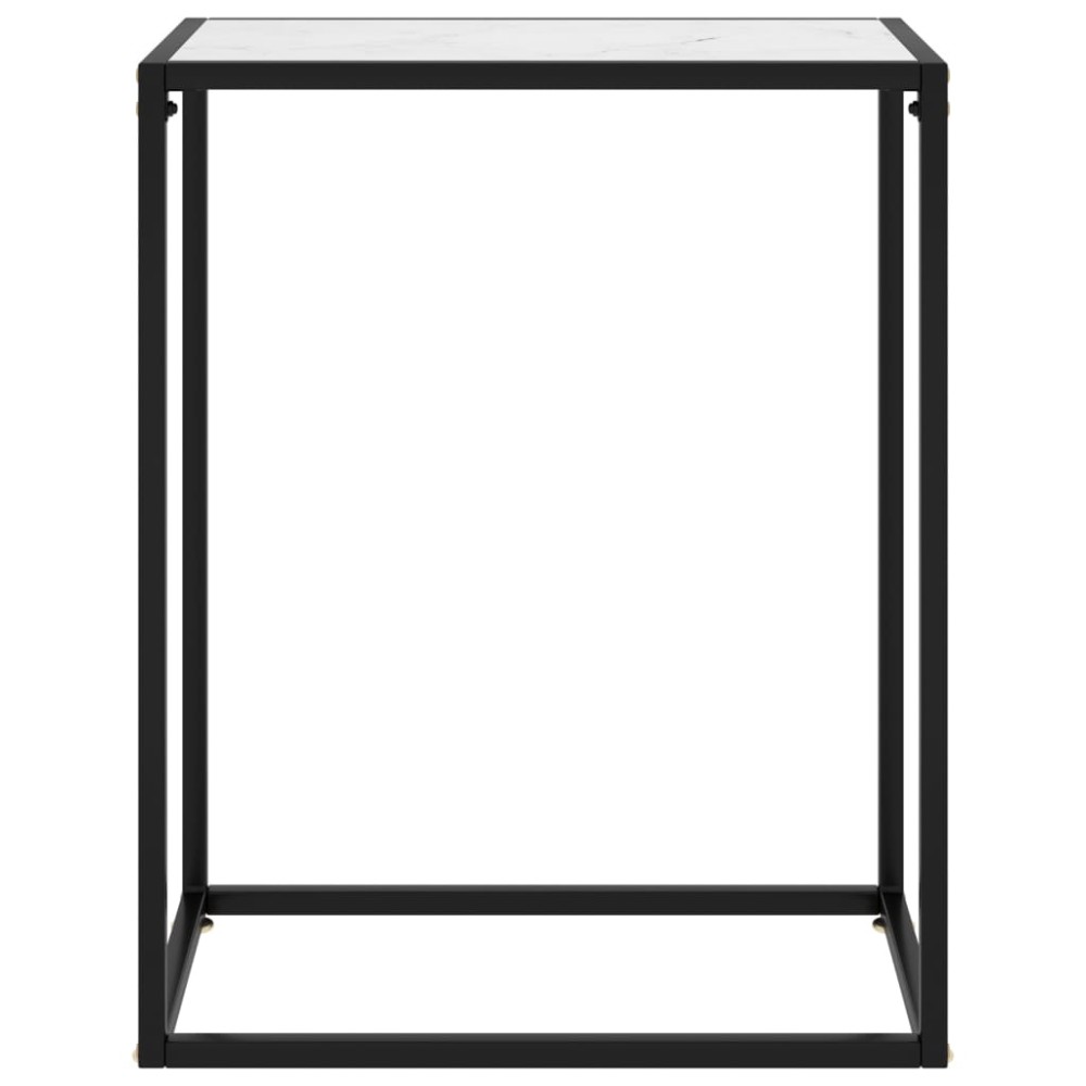 vidaXL Masă consolă, alb, 60x35x75 cm, sticlă securizată