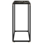 vidaXL Masă consolă, negru, 60x35x75 cm, sticlă securizată