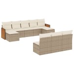 vidaXL Set canapele de grădină cu perne, 10 piese, bej, poliratan