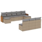 vidaXL Set canapele de grădină cu perne, 10 piese, bej, poliratan vidaXL Set canapele de grădină cu perne, 10 piese, bej, poliratan