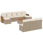 vidaXL Set canapele de grădină cu perne, 11 piese, bej, poliratan vidaXL Set canapele de grădină cu perne, 11 piese, bej, poliratan