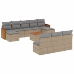 vidaXL Set canapele de grădină cu perne, 11 piese, bej, poliratan