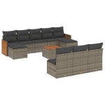 vidaXL Set canapele de grădină cu perne, 11 piese, gri, poliratan