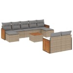 vidaXL Set canapele de grădină cu perne, 10 piese, bej, poliratan vidaXL Set canapele de grădină cu perne, 10 piese, bej, poliratan