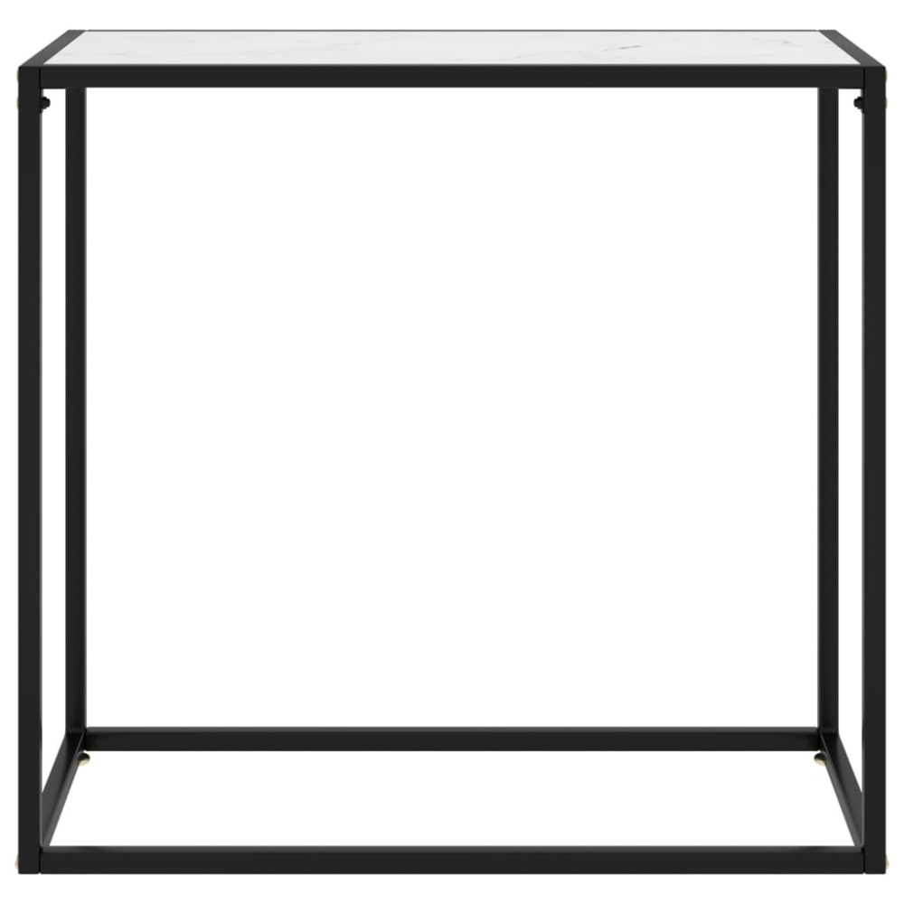 vidaXL Masă consolă, alb, 80x35x75 cm, sticlă securizată